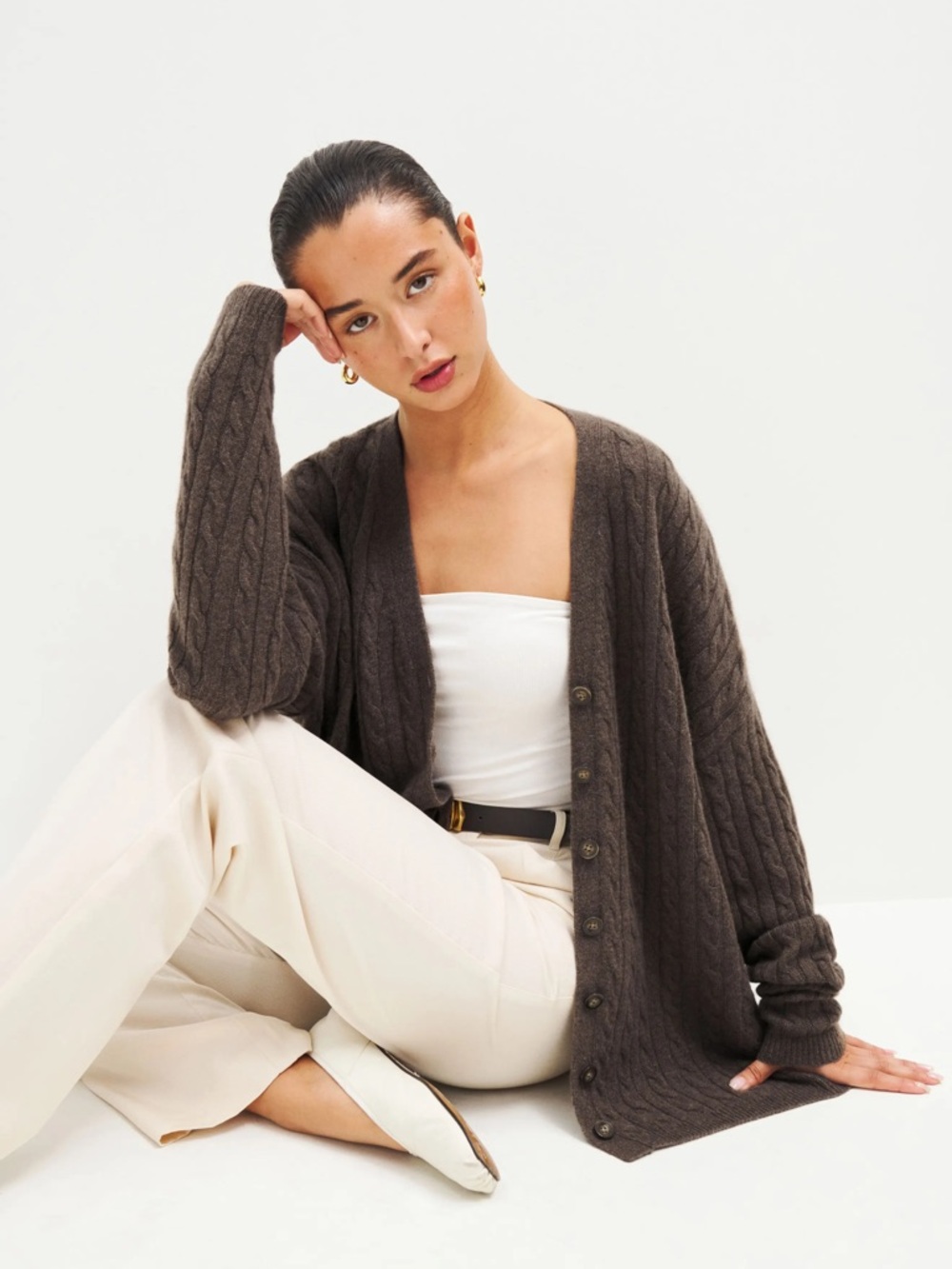 REFORMATION Giusta Oversized Cashmere Cardigan